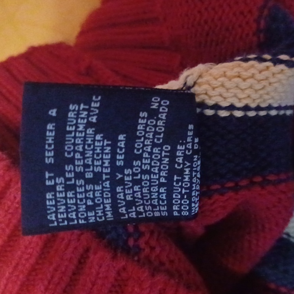 Tommy Hilfiger Vintage Crewneck Striped Sweater Embroidered Crest Heavyweight - Picture 14 of 15